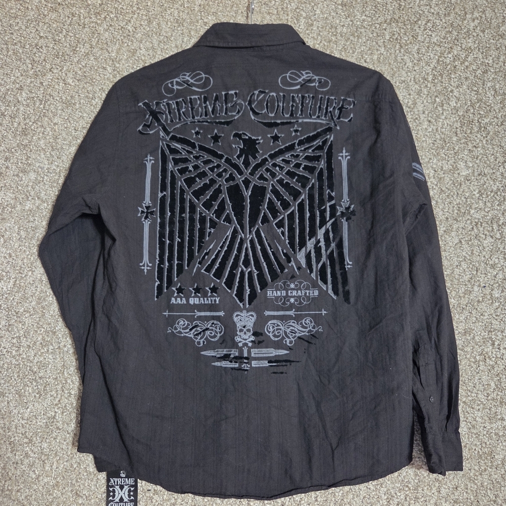 Xtreme Couture By Affliction‎ Button Down Shirt Long Sleeve XL Grunge MMA UFC